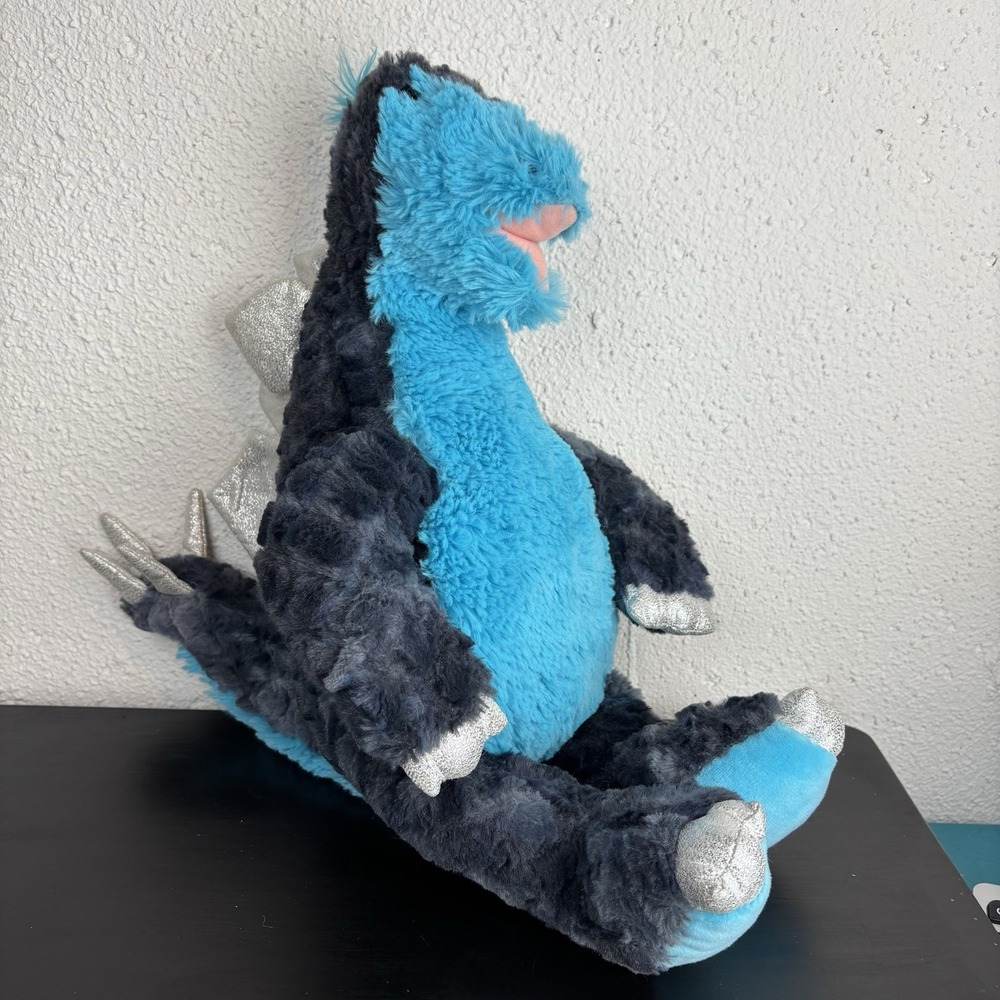 BAB Build A Bear Blue & Silver Dinosaur Stegosaurus Plush Animal Toy 17"
